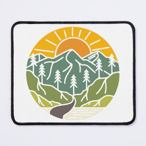 Item preview, Retro Mountain Landscape Sticker – Sunset Nature Adventure Aesthetic designed and sold by lea-lani.