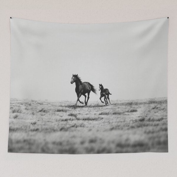 Item preview, A Mustang mare and her foal running freely across an open plain Horses in Motion designed and sold by CDC40.