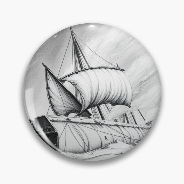 Item preview, Viking Longship in Storm - Epic Black and White Art designed and sold by EllDAV777.
