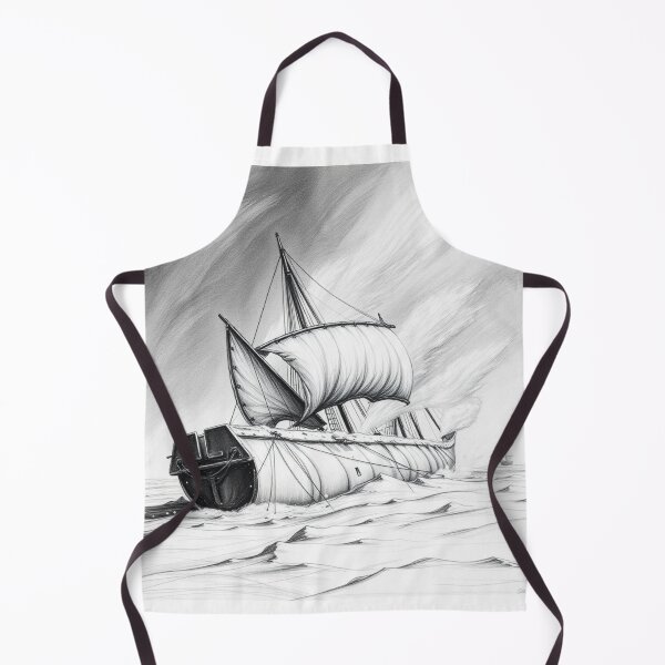 Item preview, Viking Longship in Storm - Epic Black and White Art designed and sold by EllDAV777.