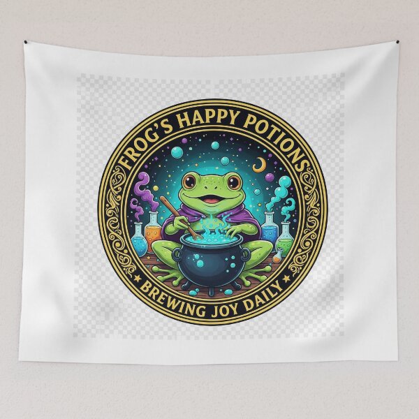 Item preview, Frog Alchemist's Happy Potions | Brewing Joy Daily designed and sold by Studiocolors.