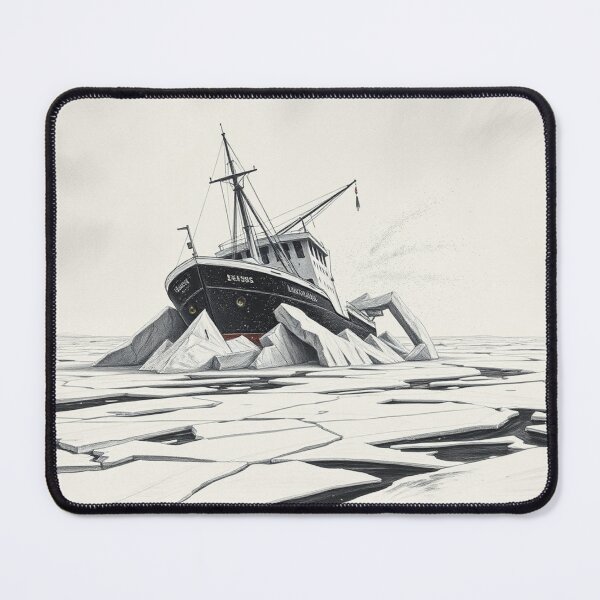 Item preview, Arctic Shipwreck Iceberg - Pencil Drawing Art Print designed and sold by EllDAV777.
