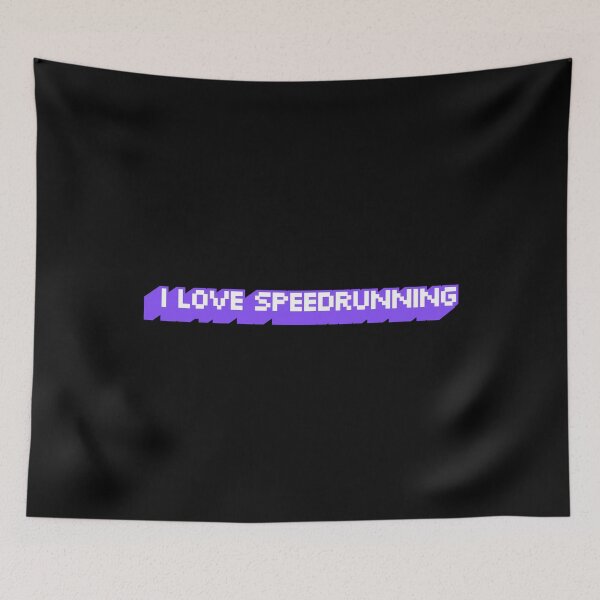 Item preview, Purple Retro-Futuristic “I Love Speedrunning” Text Banner designed and sold by PHRASEandSTYLE.