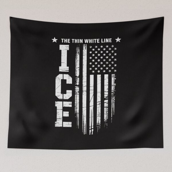 Item preview, Immigrant Ice US Flag The Thin White Line Men Women Kids designed and sold by ForestMmost.