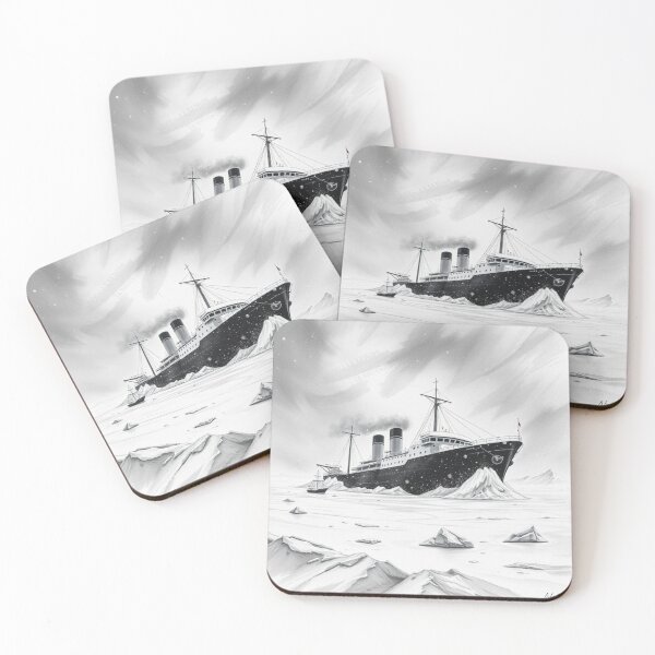 Item preview, Titanic Meets Iceberg - Dark Surreal Pencil Art Print designed and sold by EllDAV777.