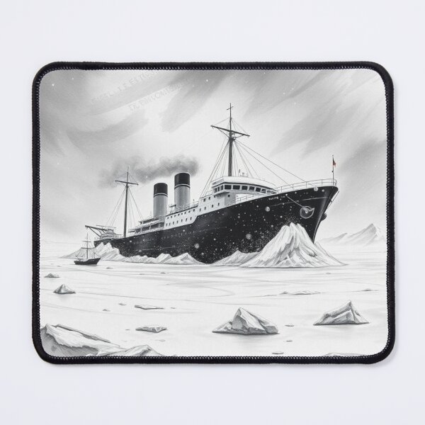 Item preview, Titanic Meets Iceberg - Dark Surreal Pencil Art Print designed and sold by EllDAV777.