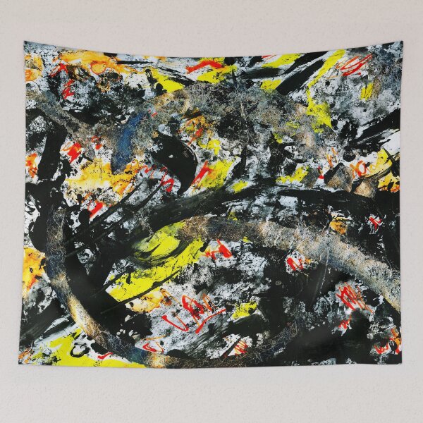 Item preview, Abstract In Black, Yellow, Orange and Silver designed and sold by LymphomaLass.