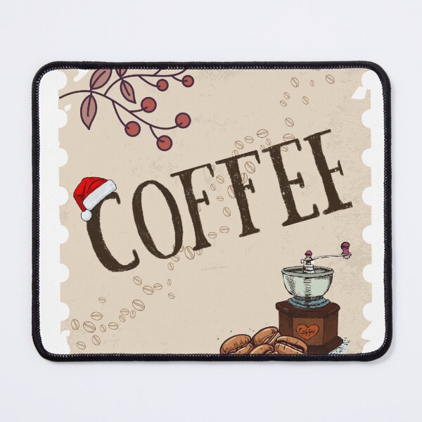 Item preview, Vintage Christmas Coffee Art – Holiday Coffee Grinder & Beans Illustration designed and sold by MiniBabyArt.