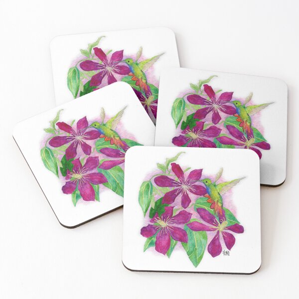 Item preview, Green Breasted Mango Humminbird ith Clematis designed and sold by Jesus Vichareli.