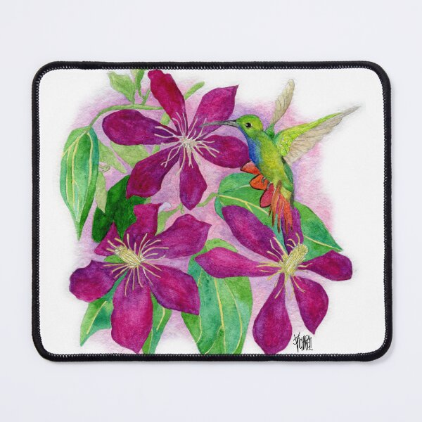 Item preview, Green Breasted Mango Humminbird ith Clematis designed and sold by Jesus Vichareli.