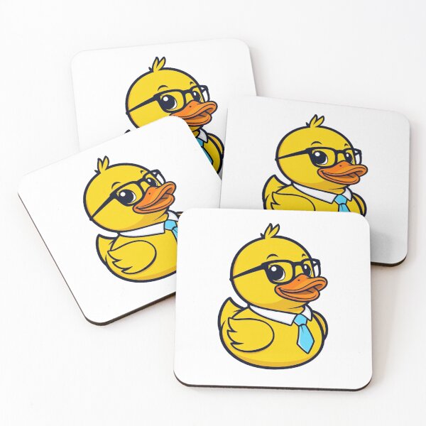 Item preview, Cheerful Cartoon Yellow Rubber Duck with Glasses designed and sold by hidapuri.