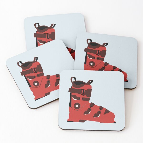 Item preview, Red Ski Boot Illustration – Retro Ski Gear Art for Skiers designed and sold by lea-lani.