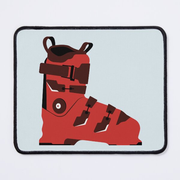 Item preview, Red Ski Boot Illustration – Retro Ski Gear Art for Skiers designed and sold by lea-lani.