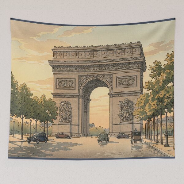 Item preview, Arc de Triomphe Japanese Woodblock Print designed and sold by Takeda-art.
