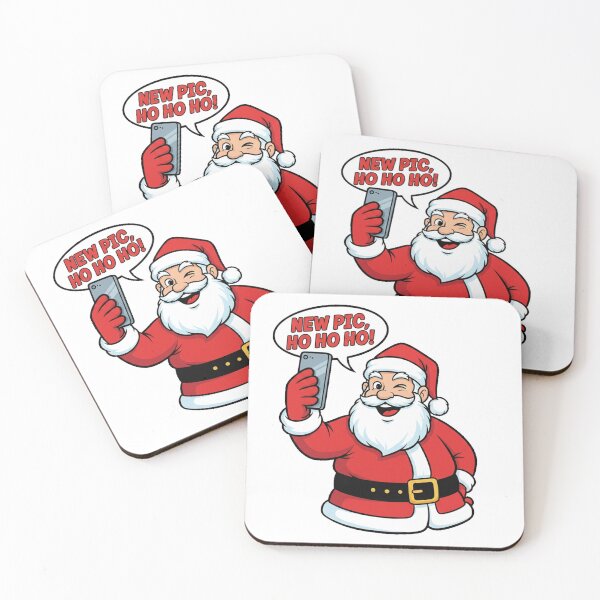 Item preview, Pop Art Santa Claus Selfie Sticker | 'New Pic, Ho, Ho, Ho!' Christmas Humor designed and sold by Thaliandra.
