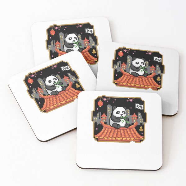 Item preview, Pixel panda on lamppost roof designed and sold by str33ty.ltd.