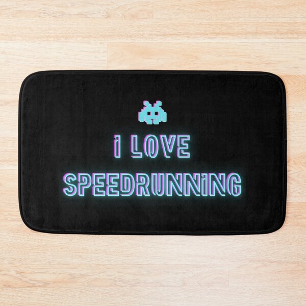 Item preview, Cyan Retro Icon “I Love Speedrunning” Glowing Text Design designed and sold by PHRASEandSTYLE.