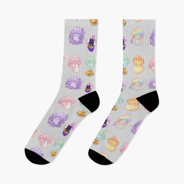 Item preview, “Purple Kawaii Cat with Mushroom Nest Hat – Magical Plant Lover” designed and sold by Eman4design.