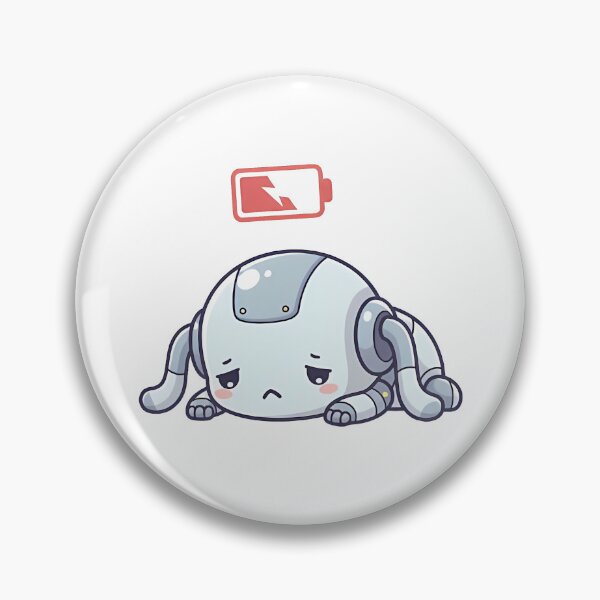 Item preview, Low Battery Sad Robot - Cute Tired Burnout Mood designed and sold by LIGHT-CANVAS.