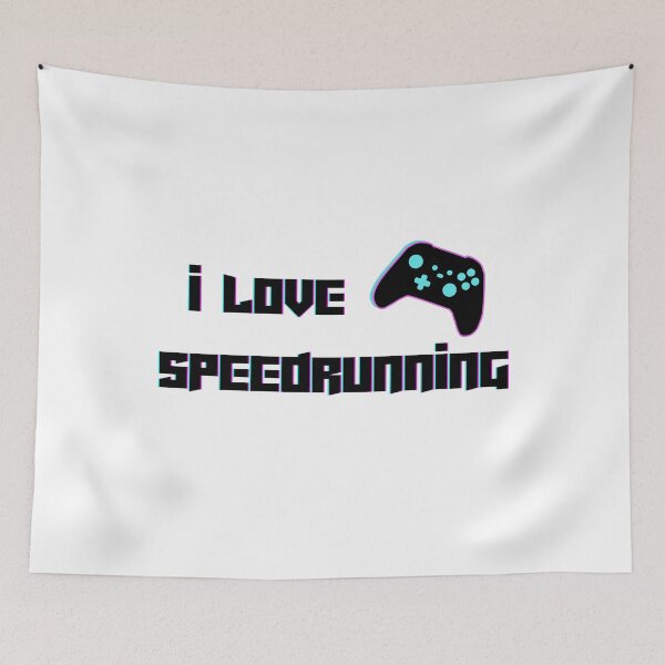 Item preview, Neon Pink-Blue Controller “I Love Speedrunning” Gaming Graphic designed and sold by PHRASEandSTYLE.