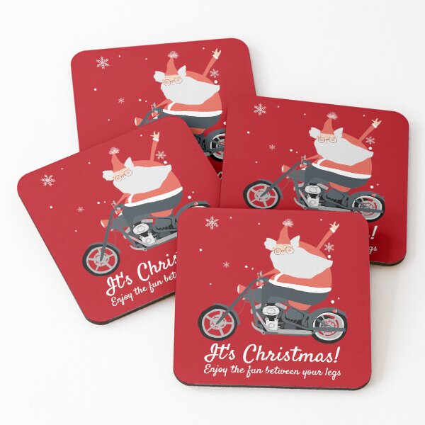 Item preview, Santa Claus Riding a Bike – Funny Christmas Cycling Design | It’s Christmas! designed and sold by downUnderInk.