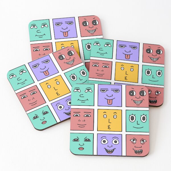 Item preview, Funny Pain Emoji Faces Square Comic Icons designed and sold by hussain-dz.
