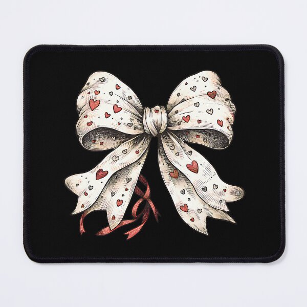 Item preview, Hand-Drawn Heart Bow Illustration on Red Background designed and sold by schoolarts.