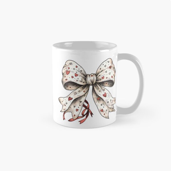 Item preview, Hand-Drawn Heart Bow Illustration on Red Background designed and sold by schoolarts.