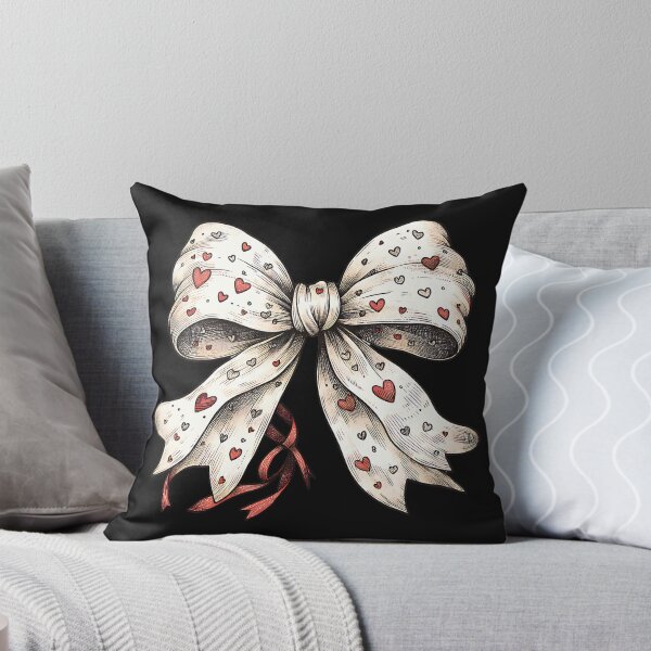 Item preview, Hand-Drawn Heart Bow Illustration on Red Background designed and sold by schoolarts.