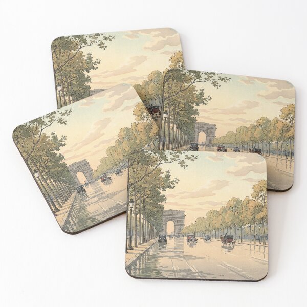 Item preview, The Avenue des Champs Elysees Japanese Woodblock Print designed and sold by Takeda-art.
