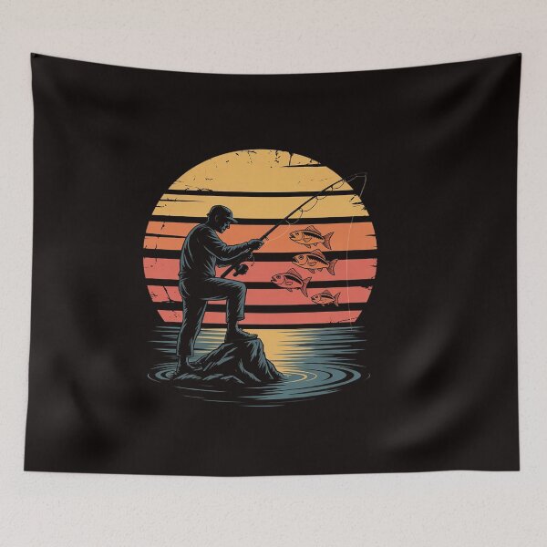 Item preview, Fisherman Sunset catching a fish & view beneath the water designed and sold by RatCurry.