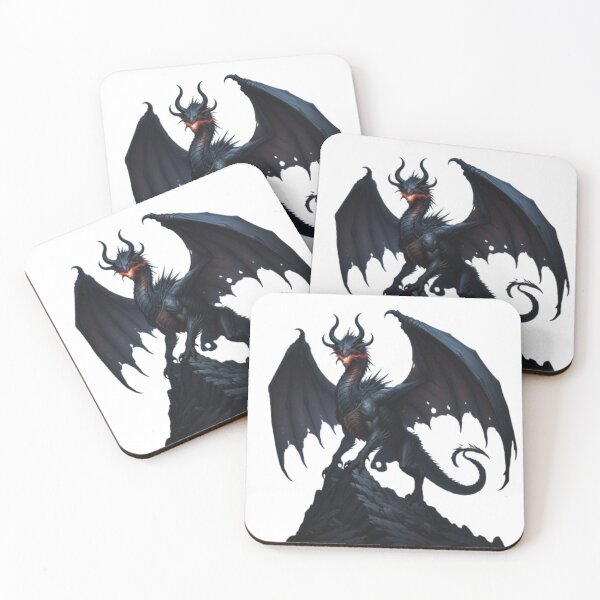 Item preview, Dark Fantasy Black Dragon Illustration designed and sold by TFM-Fashion.