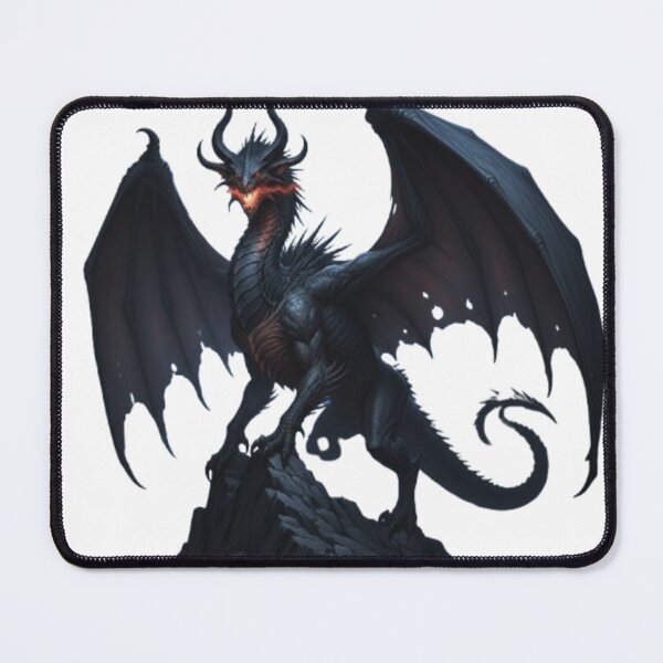 Item preview, Dark Fantasy Black Dragon Illustration designed and sold by TFM-Fashion.