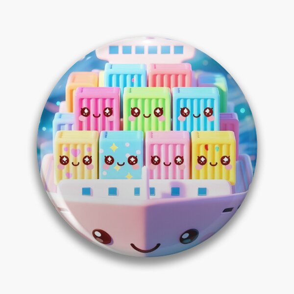 Item preview, Cute Kawaii Container Ship Rainbow Cargo Friends Pastel Art designed and sold by NordseeSteel.