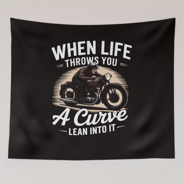 Item preview, When Life Throws You A Curve Lean Into It - Biker Motorcycle designed and sold by LapFemile.