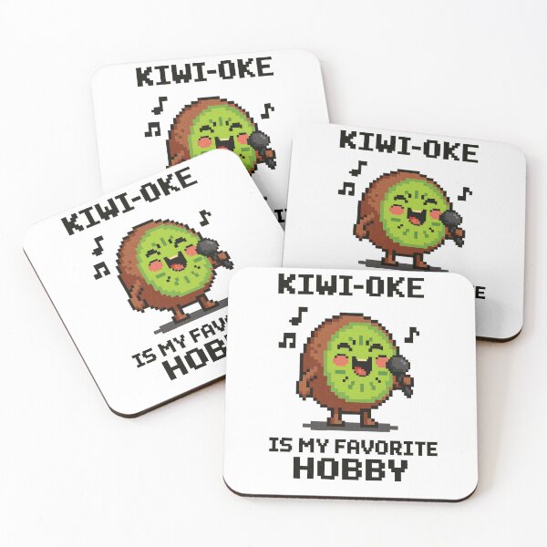 Item preview, Kiwi-oke Is My Favorite Hobby | Cute Singing Pixel Kiwi Pun Design designed and sold by BoxaroundJacks.