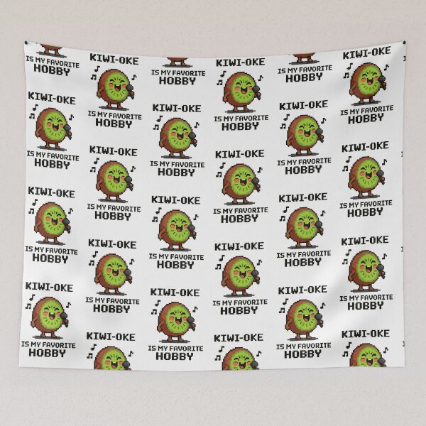 Item preview, Kiwi-oke Is My Favorite Hobby | Cute Singing Pixel Kiwi Pun Design designed and sold by BoxaroundJacks.