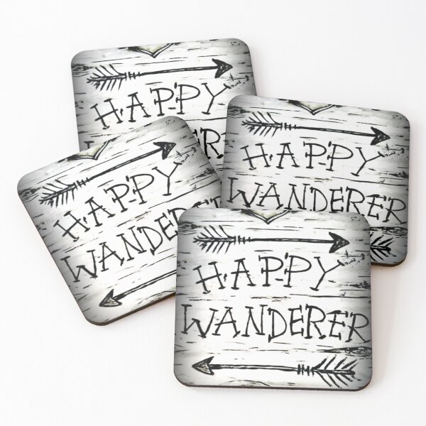 Item preview, Happy Wanderer / Wanderlust / Traveller / Van Life / Birch Bark / Arrows / Hiker / Adventure designed and sold by artenvironments.