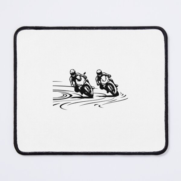 Item preview, Two motorbike riders turning in a race curve designed and sold by Aariq.
