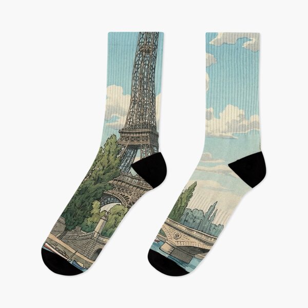 Item preview, Eiffel Tower and Seine River Japanese Woodblock Print designed and sold by Takeda-art.