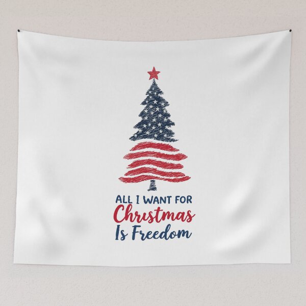Item preview, Usa Christmas Tree All I want For Christmas Is Freedom designed and sold by Gkinoki.