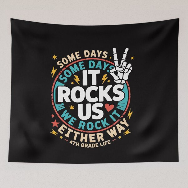 Item preview, Some Days We Rock It 4th Grade Life Back To School designed and sold by ConceptThena.