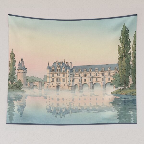 Item preview, Chateau de Chenonceau Japanese Woodblock Print designed and sold by Takeda-art.