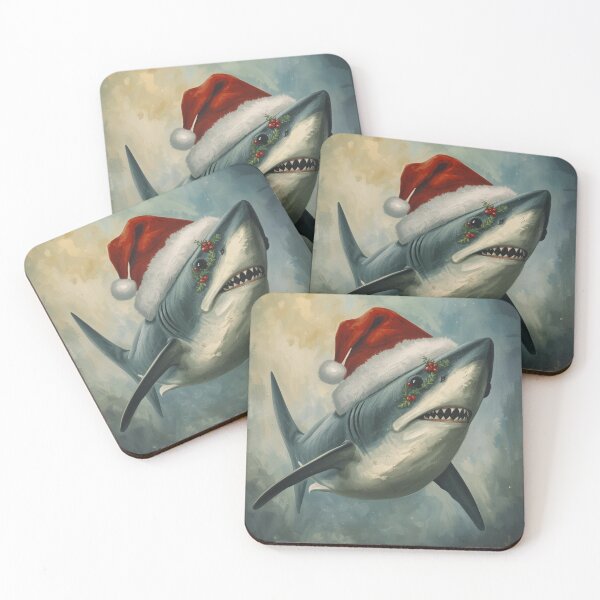 Item preview, Shark with Santa Hat designed and sold by Pinkgnomie.