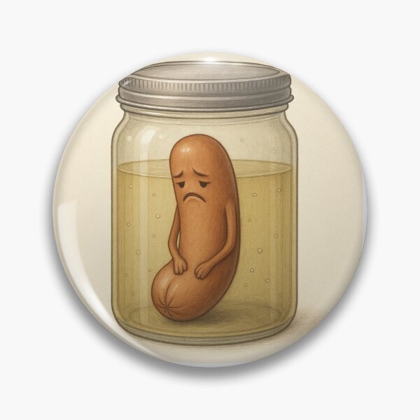 Item preview, Sad Hotdog in a Jar – Lonely Brine Art Illustration designed and sold by RawGas.