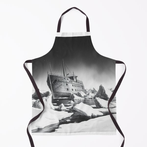 Item preview, Terra Nova Shipwreck in Antarctic Ice - Black and White Art designed and sold by EllDAV777.