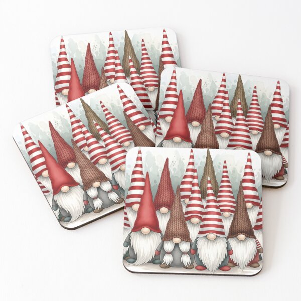 Item preview, Large Group of Holiday Gnomes with Striped and Knitted Hats designed and sold by homydesign.