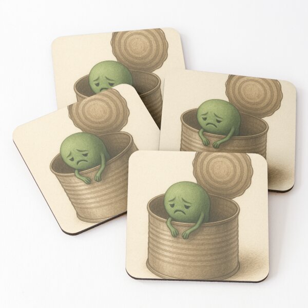 Item preview, “Lonely Sad Pea in a Tin – Cute Melancholy Food Illustra designed and sold by RawGas.
