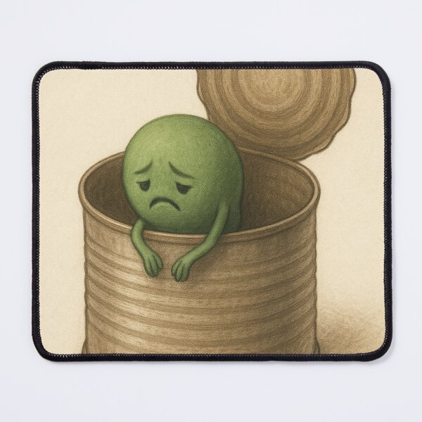 Item preview, “Lonely Sad Pea in a Tin – Cute Melancholy Food Illustra designed and sold by RawGas.