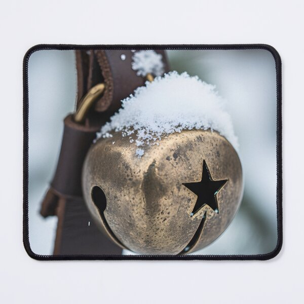 Item preview, Close Up of Snowy Brass Jingle Bell on Leather Strap designed and sold by homydesign.